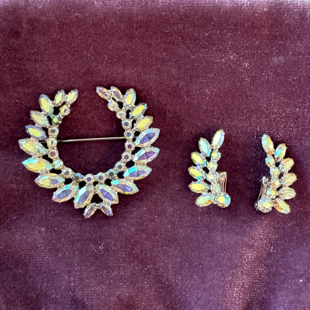 B David Brooch and Earring Set